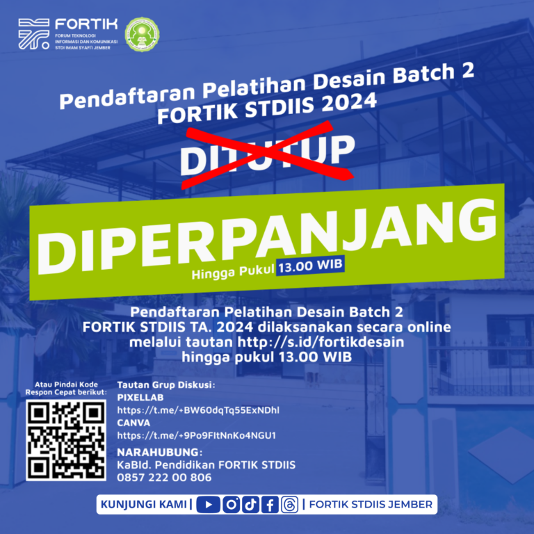 Read more about the article PENGUMUMAN PENDAFTARAN PELATIHAN DESAIN BATCH 2 DIPERPANJANG.!.!.!